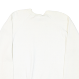 COLLEGE WEAR Mens White Sweatshirt L Cotton Blend Pullover Floral Embroidery