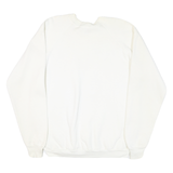 COLLEGE WEAR Mens White Sweatshirt L Cotton Blend Pullover Floral Embroidery