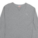 PUMA Mens Grey Long Sleeve Crew Neck Cotton T-Shirt 2XL Casual Sportswear