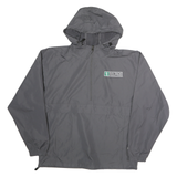 CHAMPION Mens Grey Hooded Zip Jacket M Polyester Outdoor Sportswear Lightweight