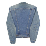WRANGLER Mens Blue Denim Jacket S Cotton Button Closure Classic Point Collar