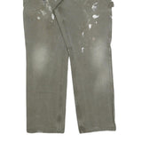 CARHARTT Mens Cotton Blend Green Relaxed Straight Trousers W36 L32 Workwear Zip