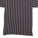 HELVETIA Mens Black Red Blue Striped Short Sleeve Polo Shirt S Cotton Blend