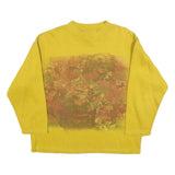 AP Womens Yellow Sweatshirt Crew Neck S Floral Print Cotton Blend Casual