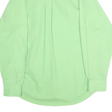 TEXAS COTTON Mens Green Long Sleeve Shirt L Classic Button Collar Cotton