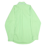 TEXAS COTTON Mens Green Long Sleeve Shirt L Classic Button Collar Cotton