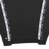CHAMPION Mens Black Cotton Blend Crew Neck Sweatshirt S Branded Tape Detail