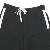 NFL Mens Black & White Sports Casual Shorts L W32 Drawstring Cargo Pocket