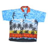 RIMA Mens Blue & Red St. Martin Printed Shirt L Hawaiian Style Beachwear
