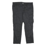WATSON'S Mens Cotton Black Regular Cargo Trousers W36 L30 Practical Zip Closure
