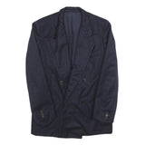 GIORGIO ARMANI Mens Navy Blue Pinstripe Double Breasted Jacket S Woven Classic