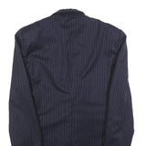 GIORGIO ARMANI Mens Navy Blue Pinstripe Double Breasted Jacket S Woven Classic