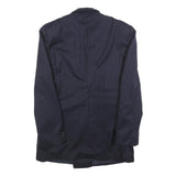 GIORGIO ARMANI Mens Navy Blue Pinstripe Double Breasted Jacket S Woven Classic