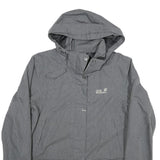 JACK WOLFSKIN Womens Grey Outdoor Jacket L Polyester Blend Zip Hooded Casual