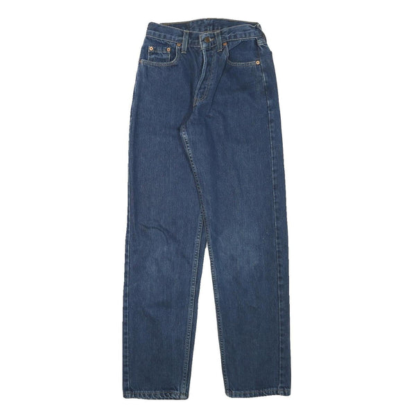 LEVI'S Womens Blue Regular Straight Denim Medium W24 L30 Jeans Classic Button