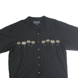WEEKENDER Mens Black Shirt XL Palm Tree Embroidered Casual Button Shirt