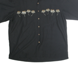 WEEKENDER Mens Black Shirt XL Palm Tree Embroidered Casual Button Shirt