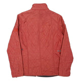 BARBOUR Womens Red Quilted Jacket S Polyester Blend Zip Pocket Detail