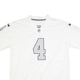 NIKE Mens White NFL Graphic T-Shirt XL Short Sleeve V-Neck Carr 4 Number