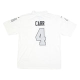 NIKE Mens White NFL Graphic T-Shirt XL Short Sleeve V-Neck Carr 4 Number