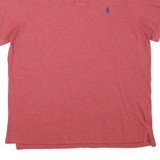 POLO RALPH LAUREN Mens Red Polo Shirt Short Sleeve Plain XL Classic Cotton