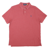 POLO RALPH LAUREN Mens Red Polo Shirt Short Sleeve Plain XL Classic Cotton