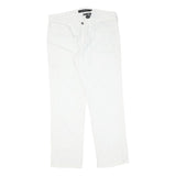 CALVIN KLEIN JEANS Womens Cotton White Regular Straight Trousers W34 L29
