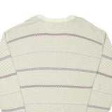JOCKEY Mens Cream Patterned Acrylic Blend Jumper V-Neck Basic Knit L Casual Wear