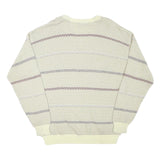 JOCKEY Mens Cream Patterned Acrylic Blend Jumper V-Neck Basic Knit L Casual Wear