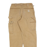 CARHARTT Mens Regular Fit Workwear Beige Denim W30 L32 Cargo Zip Pocket Jeans