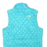 THE NORTH FACE Womens Blue Quilted Zip Jacket M Polyester Blend Lightweight Vest