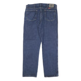 WRANGLER Mens Regular Fit Straight Leg Denim Dark Blue Cotton Blend W36 L31 Zip