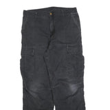 CARHARTT Mens Cotton Blend Black Regular Straight Trousers W34 L32 Casual