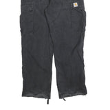 CARHARTT Mens Cotton Blend Black Regular Straight Trousers W34 L32 Casual
