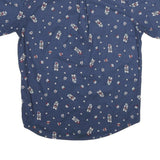 LEVI'S Mens Blue Floral Print Cotton Short Sleeve Shirt L Casual Summer Shirt
