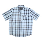 WRANGLER Mens Blue & Grey Check Shirt XL Cotton Blend Casual Button Pocket