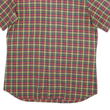 LIONS TAILOR Mens Red Green Yellow Check Shirt M Short Sleeve Button Cotton