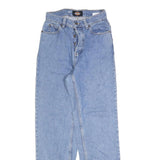 DICKIES Womens Jeans Blue Regular Straight Denim W27 L32 Button Cotton Blend