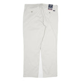 CHAPS Mens Cotton White Regular Fit Straight Leg Trousers W40 L33 Casual Comfort