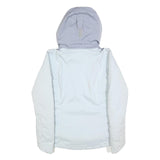 COLUMBIA Womens Grey & Light Blue Hooded Jacket S Polyester Outdoor Zip Casual