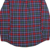 CHAPS Mens Red & Green Tartan Cotton Shirt M Button-Down Collar Long Sleeve