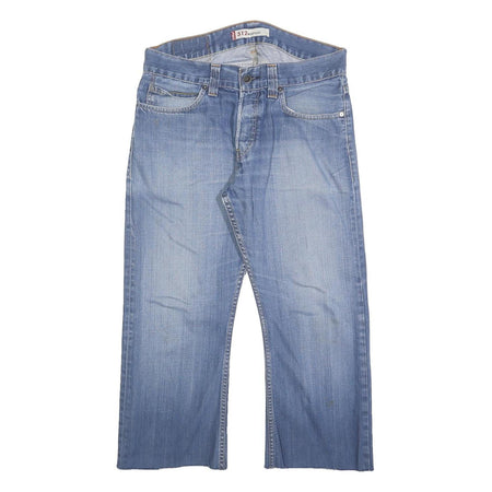 LEVI'S 512 Bootcut Mens Jeans Blue Cotton Blend Regular W34 L24 Button Closure