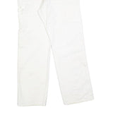 DICKIES Mens White Relaxed Straight Cotton Blend Trousers W32 L30 Workwear