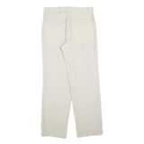 SCHILD Mens Regular White Trousers W32 L32 Classic Zip Closure Straight Leg