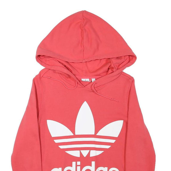 ADIDAS Womens Coral Hoodie UK 6 Cotton Blend Pullover Casual Sweatshirt