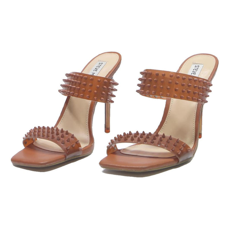 STEVE MADDEN Hendrix Womens Strappy Heels Brown Synthetic UK 5 Studded Elegant