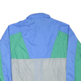 Mens Blue & Green Colourblock Zip Up Lightweight Polyamide Jacket L Windbreaker