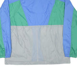 Mens Blue & Green Colourblock Zip Up Lightweight Polyamide Jacket L Windbreaker