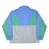 Mens Blue & Green Colourblock Zip Up Lightweight Polyamide Jacket L Windbreaker
