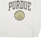 CHAMPION Mens White Purdue Graphic Long Sleeve Crew Neck T-Shirt M Cotton Blend
